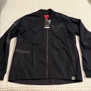 Nike Black Varsity Jacket with Bull Logo